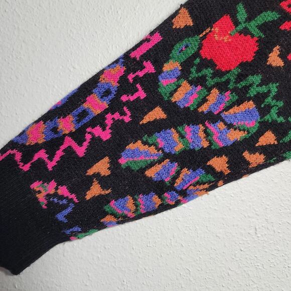 Farm Rio Cardigan Mixed Rainbow Wild Hearts Snakes Oversized Multicolor Size XL - Picture 8 of 11